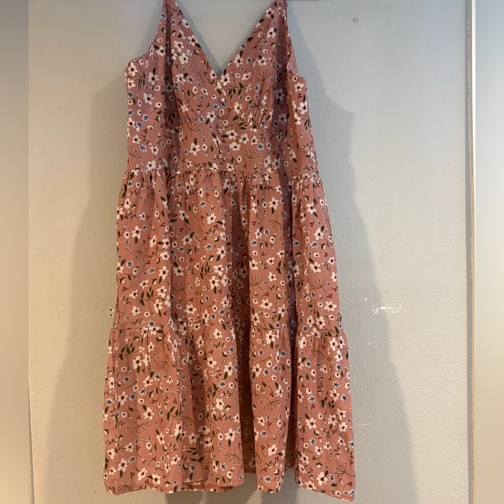 Floral Pink Sleeveless Dress